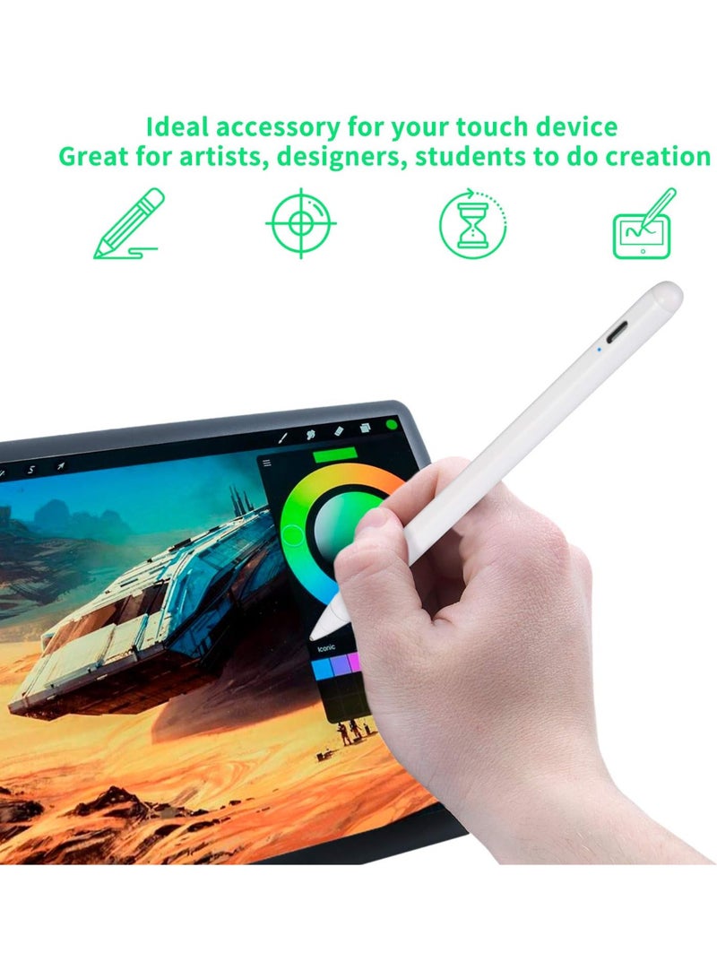 Bbata Electronic Stylus for iPad 5th Generation 9.7" 2017 Pencil,Type-C Rechargeable Active Capacitive Pencil Compatible with Apple iPad 5th Gen 9.7-inch Stylus Pens,Good on iPad Drawing Pens - Image 4